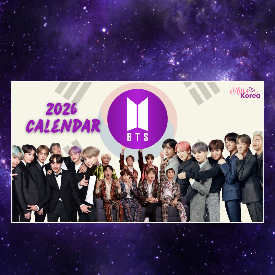 BTS Fan Art Digital Calendar – Instant Download Hola Korea