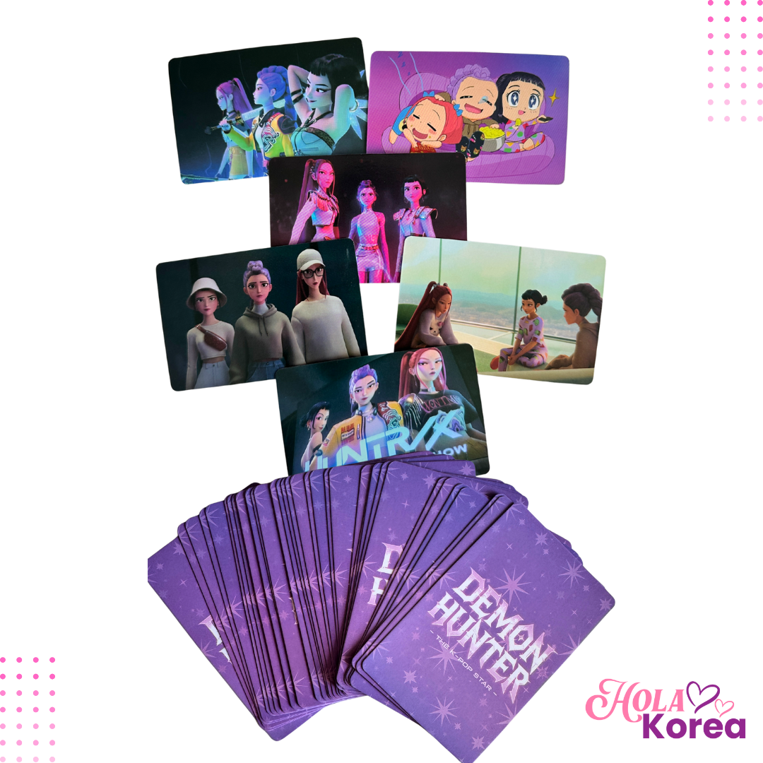 Kpop Demon Hunters Bundle - Collectible Cards & Keychain Hola Korea